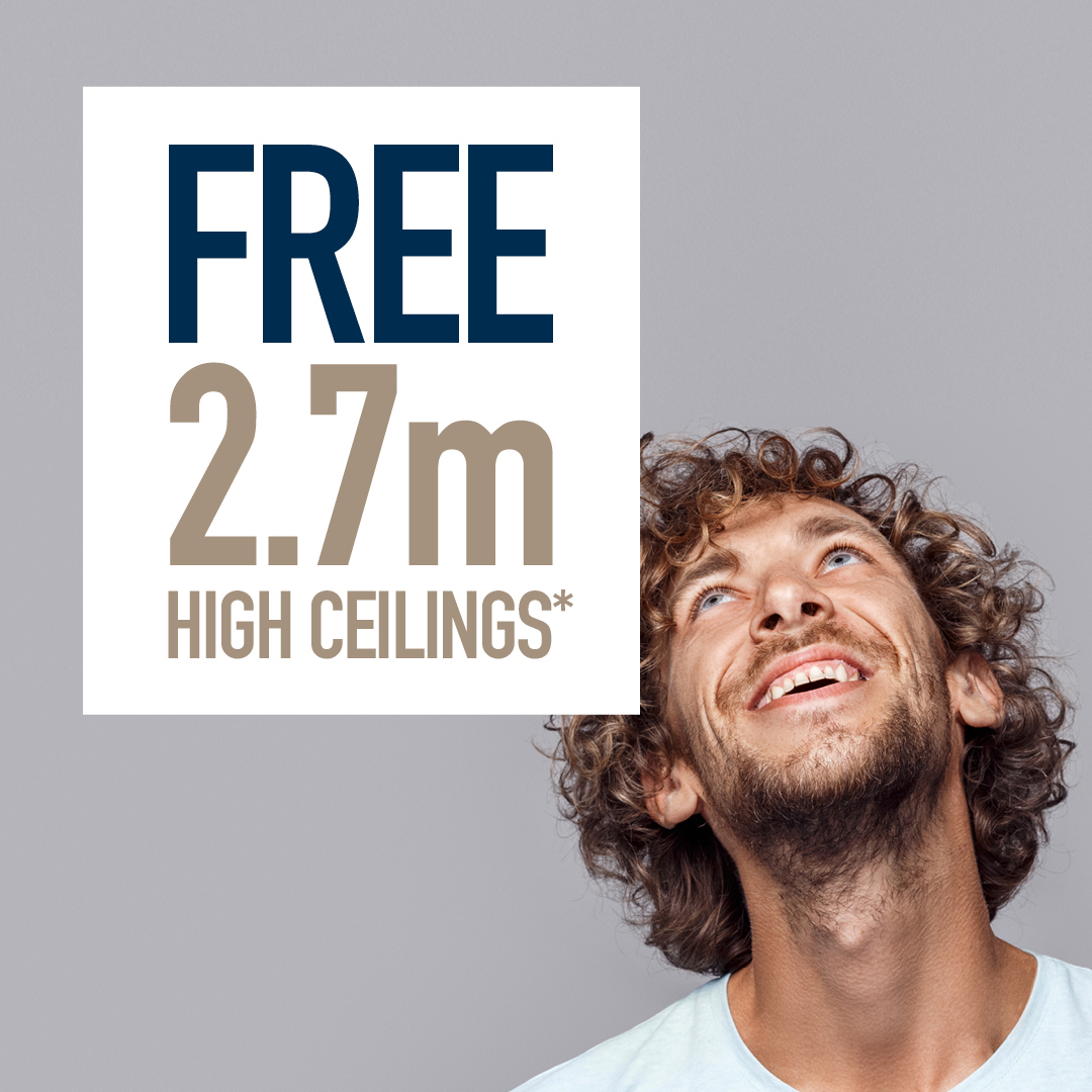 free 2.7m high ceilings